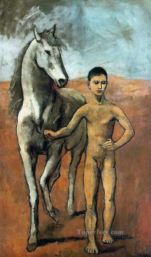horse Painting - Boy Leading a Horse 1906 Pablo Picasso